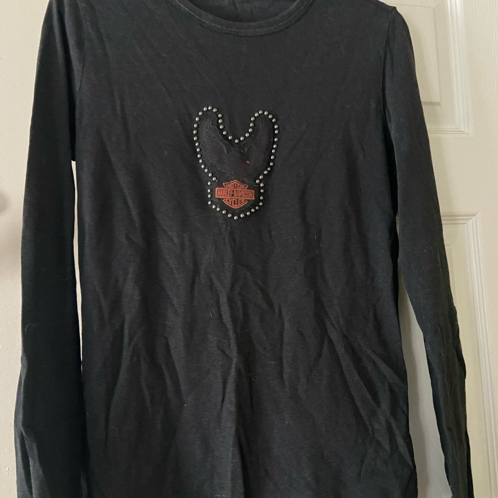 Women’s Harley Davidson long sleeve shirt with studded detail. Worn once.